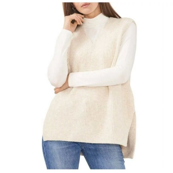 Vince Camuto Sweaters - XL - VINCE CAMUTO - Cream Oversized Sweater Vest msrp $79 NEW